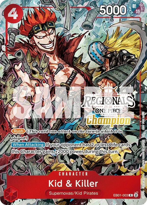 Kid & Killer (Offline Regional Champion Card Set 2025 Vol.2) (EB01-003) (One Piece Promotion Cards)