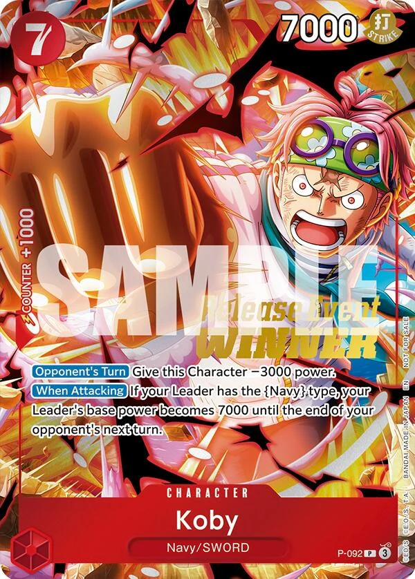 Koby (OP12 Release Event Winner) (P-092) (One Piece Promotion Cards)