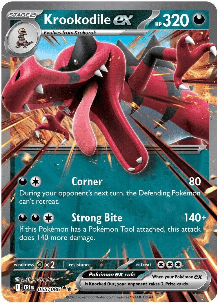 Krookodile ex (055/086) (ME04: Chaos Rising)
