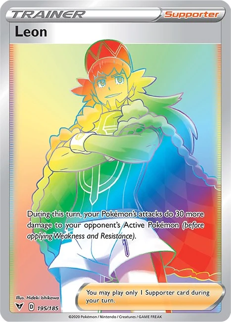Leon (Secret) (195/185) (SWSH04: Vivid Voltage)