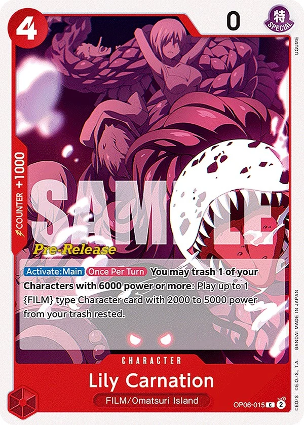 Lily Carnation (OP06-015) (Wings of the Captain Pre-Release Cards)