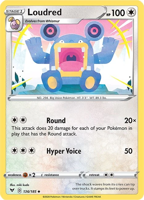 Loudred (136/185) (SWSH04: Vivid Voltage)