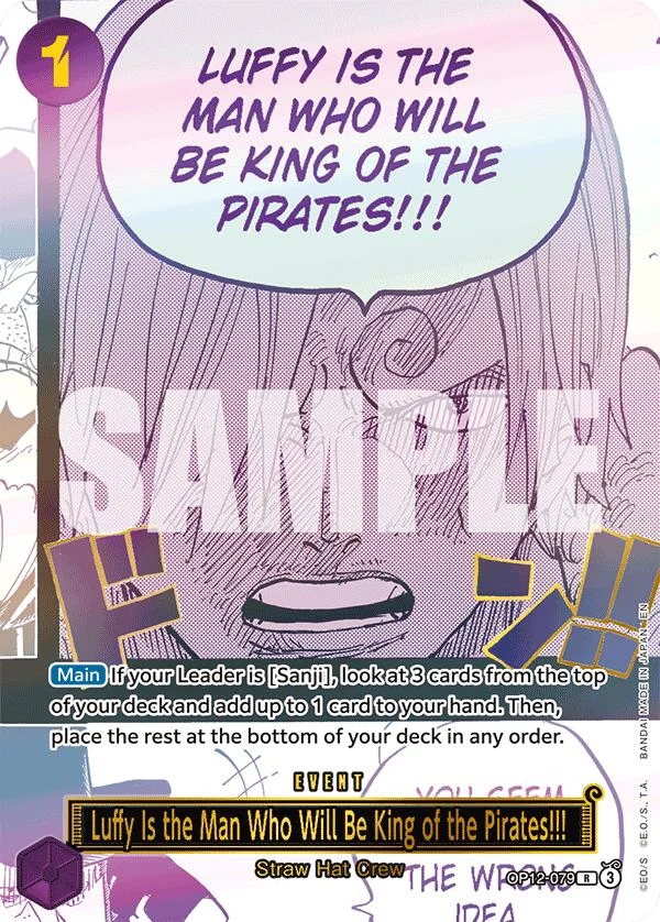 Luffy Is the Man Who Will Be King of the Pirates!!! (Japanese Version 3rd Anniversary Set) (OP12-079) (One Piece Promotion Cards)