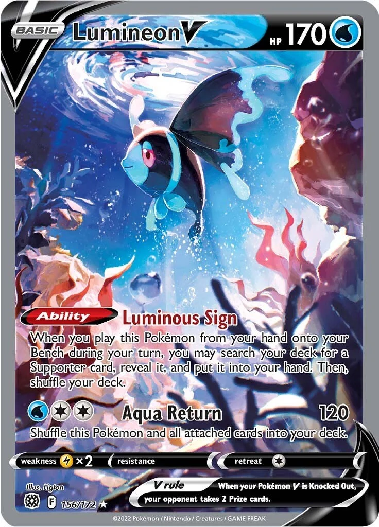 Lumineon V (Alternate Full Art) (156/172) (SWSH09: Brilliant Stars)
