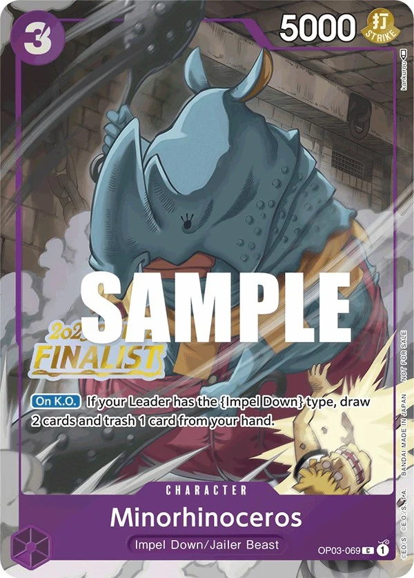 Minorhinoceros (Offline Regional 2023) [Finalist] (OP03-069) (One Piece Promotion Cards)