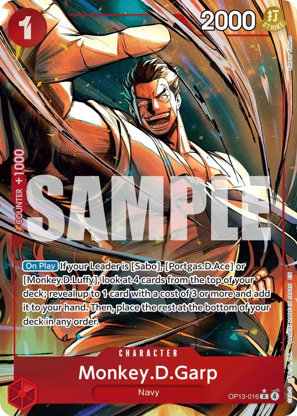 Monkey.D.Garp (Alternate Art) (OP13-016) (Carrying On His Will)