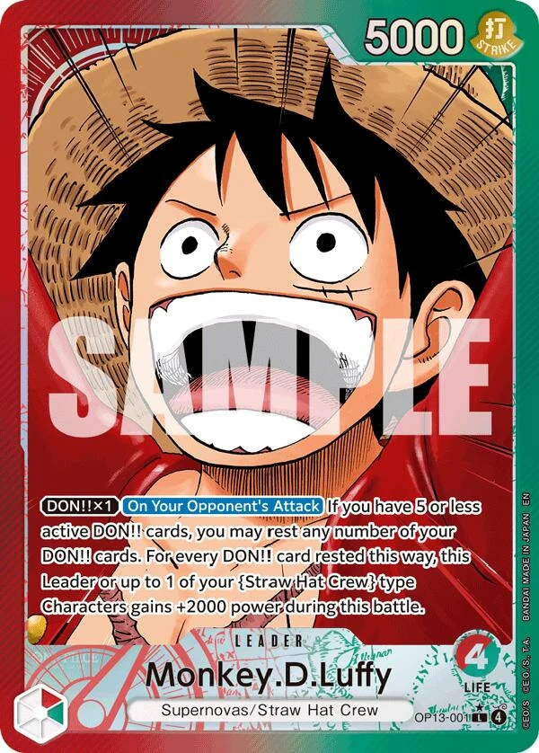Monkey.D.Luffy (001) (Alternate Art) (OP13-001) (Carrying On His Will)