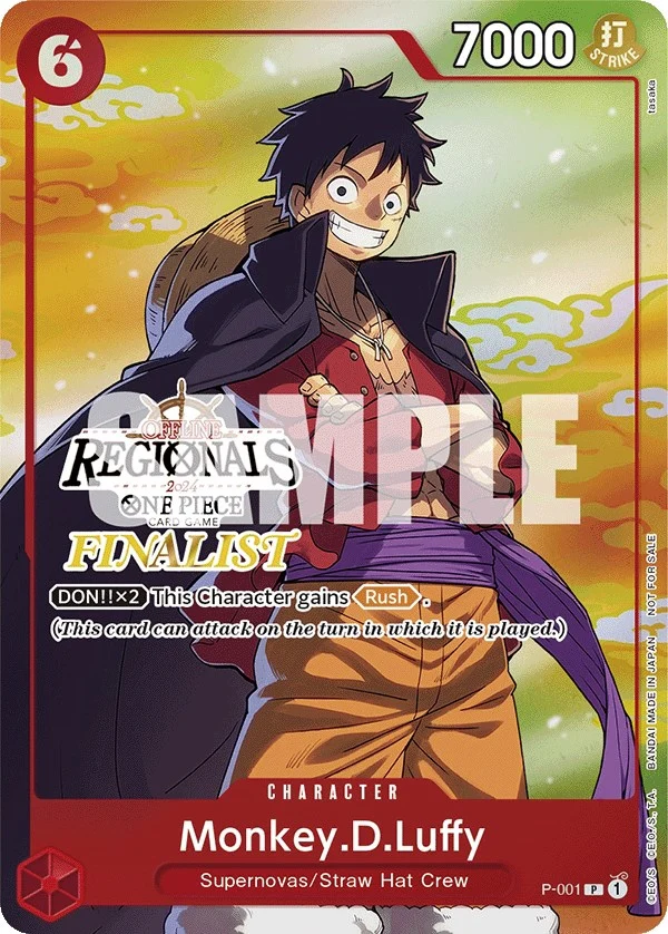 Monkey.D.Luffy (001) (Offline Regional 2024 Vol. 2) [Finalist] (P-001) (One Piece Promotion Cards)