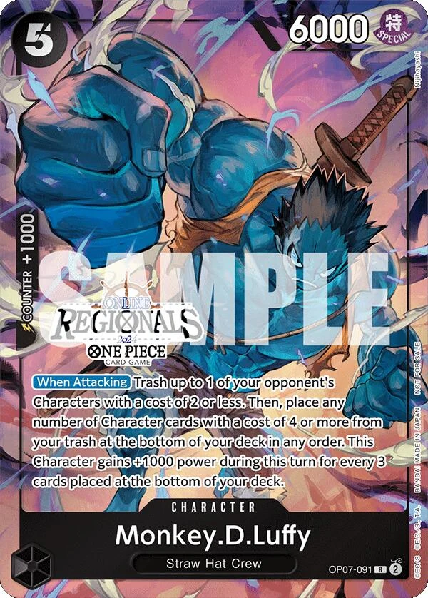 Monkey.D.Luffy (091) (Online Regional 2024 Vol. 3) (OP07-091) (One Piece Promotion Cards)