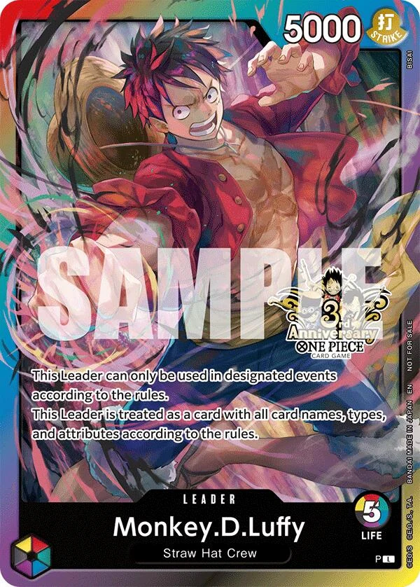 Monkey.D.Luffy (3rd Anniversary Tournament 3 Brothers Pack) (Carrying On His Will: 3rd Anniversary Tournament Cards)