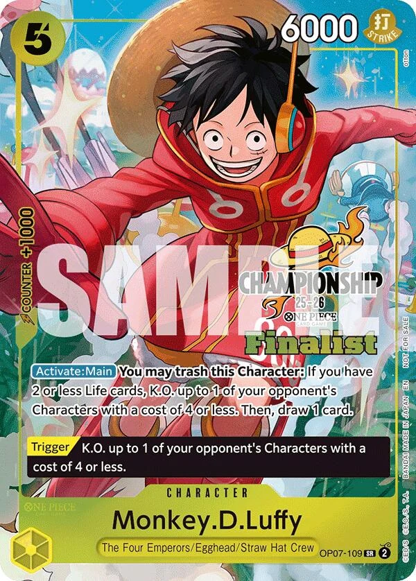 Monkey.D.Luffy (CS 25-26 Finalist Card Set 1) (OP07-109) (One Piece Promotion Cards)