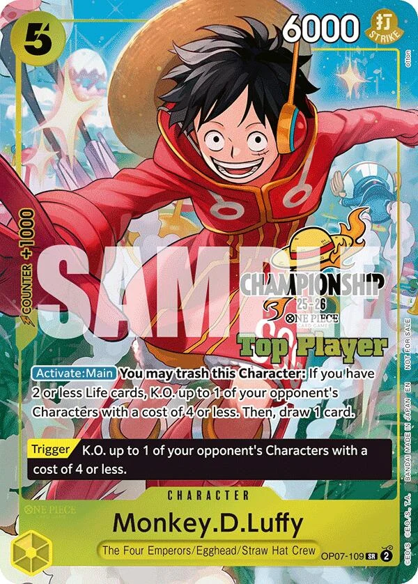 Monkey.D.Luffy (CS 25-26 Top Player Pack) (OP07-109) (One Piece Promotion Cards)
