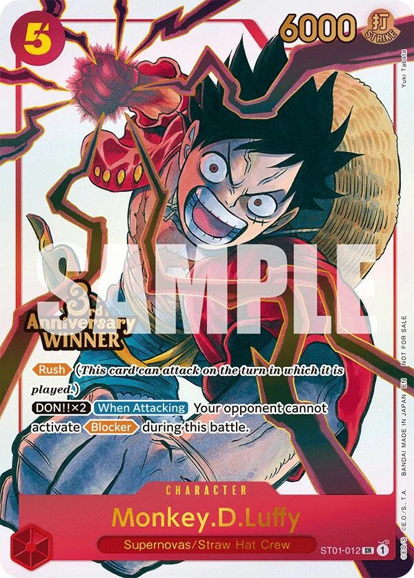 Monkey.D.Luffy - ST01-012 (3rd Anniversary Winner) (ST01-012) (One Piece Promotion Cards)
