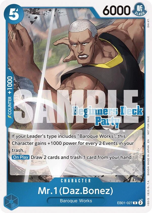 Mr. 1 (Daz.Bonez) (Beginners Deck Party [ST-23] - [ST-28] Participation Pack) (EB01-027) (One Piece Promotion Cards)