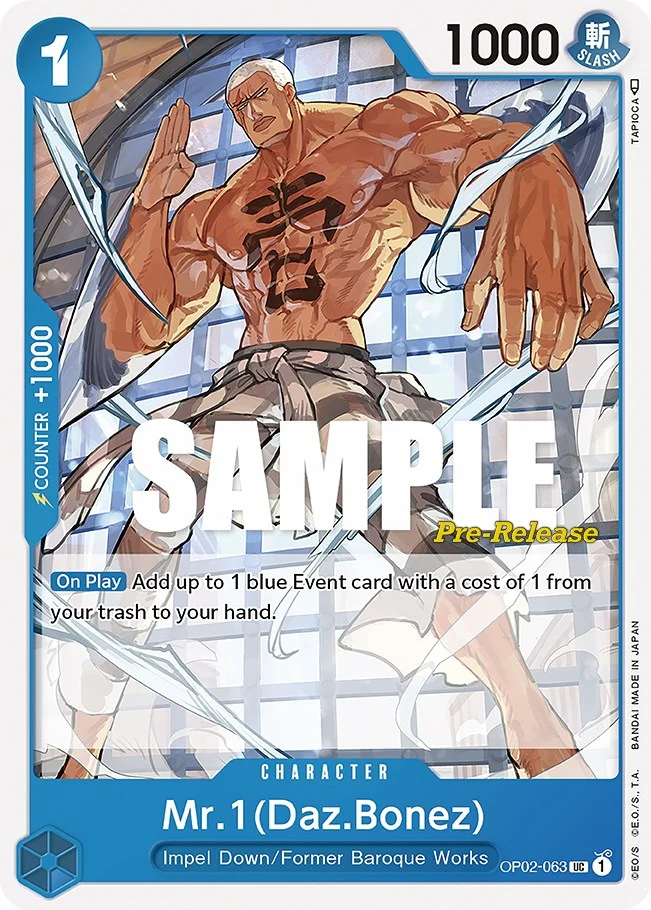 Mr.1 (Daz.Bonez) (OP02-063) (Paramount War Pre-Release Cards)