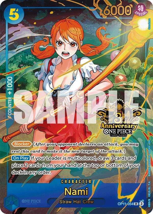 Nami (Japanese Version 3rd Anniversary Set) (OP11-054) (One Piece Promotion Cards)
