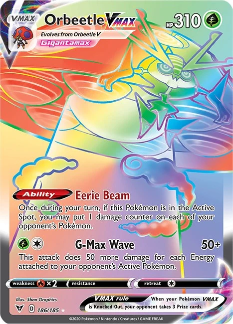 Orbeetle VMAX (Secret) (186/185) (SWSH04: Vivid Voltage)