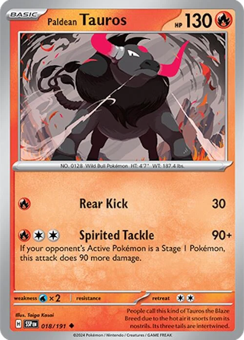 Paldean Tauros (018/191) (SV08: Surging Sparks)