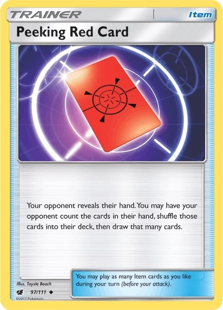 Peeking Red Card (97/111) (SM - Crimson Invasion)
