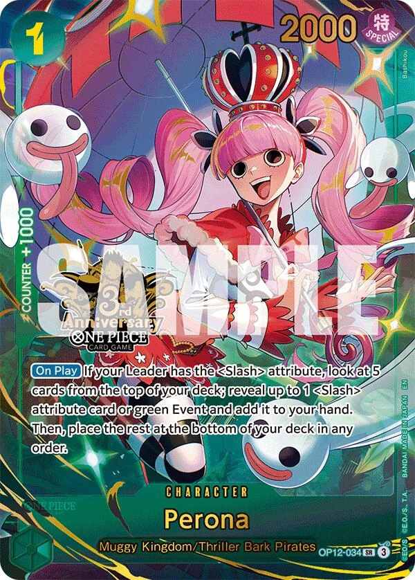 Perona (Japanese Version 3rd Anniversary Set) (OP12-034) (One Piece Promotion Cards)