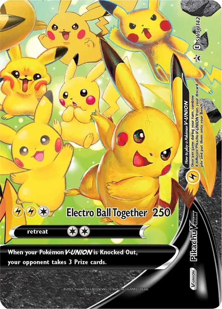 Pikachu V-Union - SWSH142 (SWSH142) (SWSH: Sword & Shield Promo Cards)