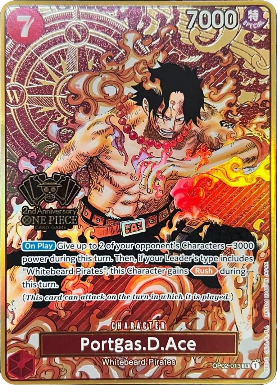Portgas.D.Ace (One Piece Japanese Version 2nd Anniversary Set) (OP02-013) (One Piece Promotion Cards)