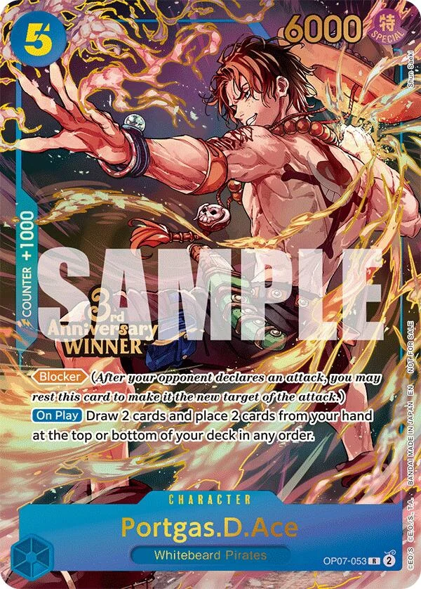 Portgas.D.Ace - OP07-053 (3rd Anniversary Winner) (OP07-053) (One Piece Promotion Cards)