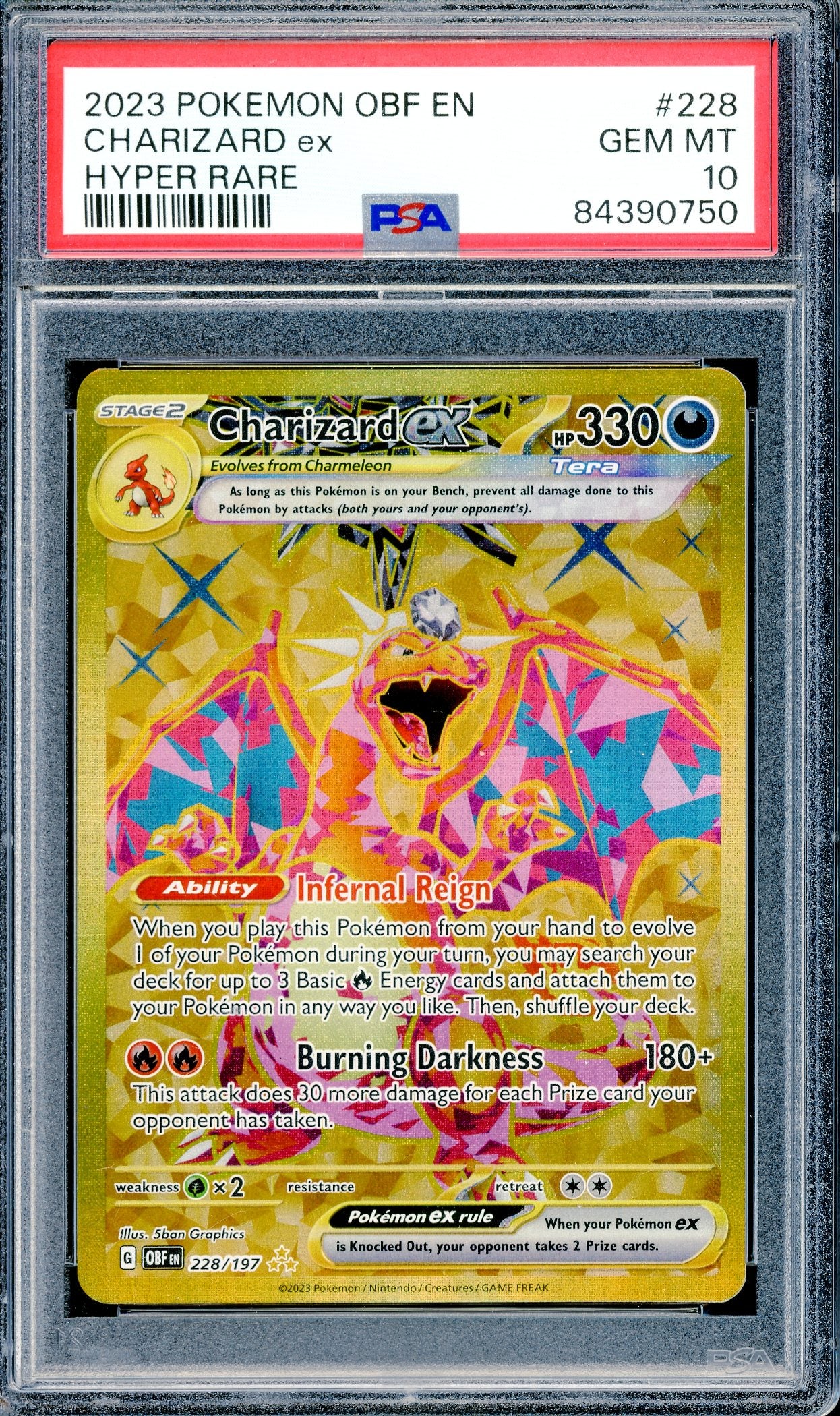 PSA 10 Charizard ex (228/197) [Pokemon Obsidian Flames]