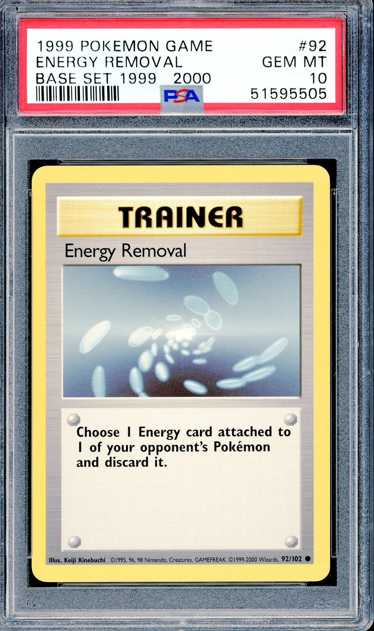PSA 10 Energy Removal (92/102) [Pokemon Base Set]