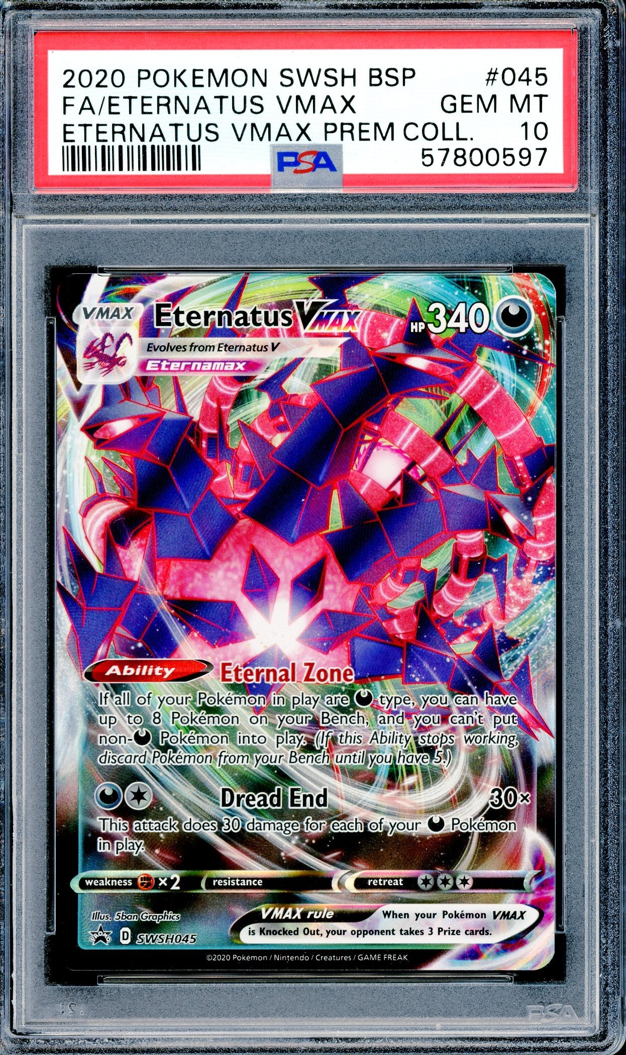 PSA 10 Eternatus VMAX (SWSH045)[Pokemon Sword & Shield: Black Star Promo]