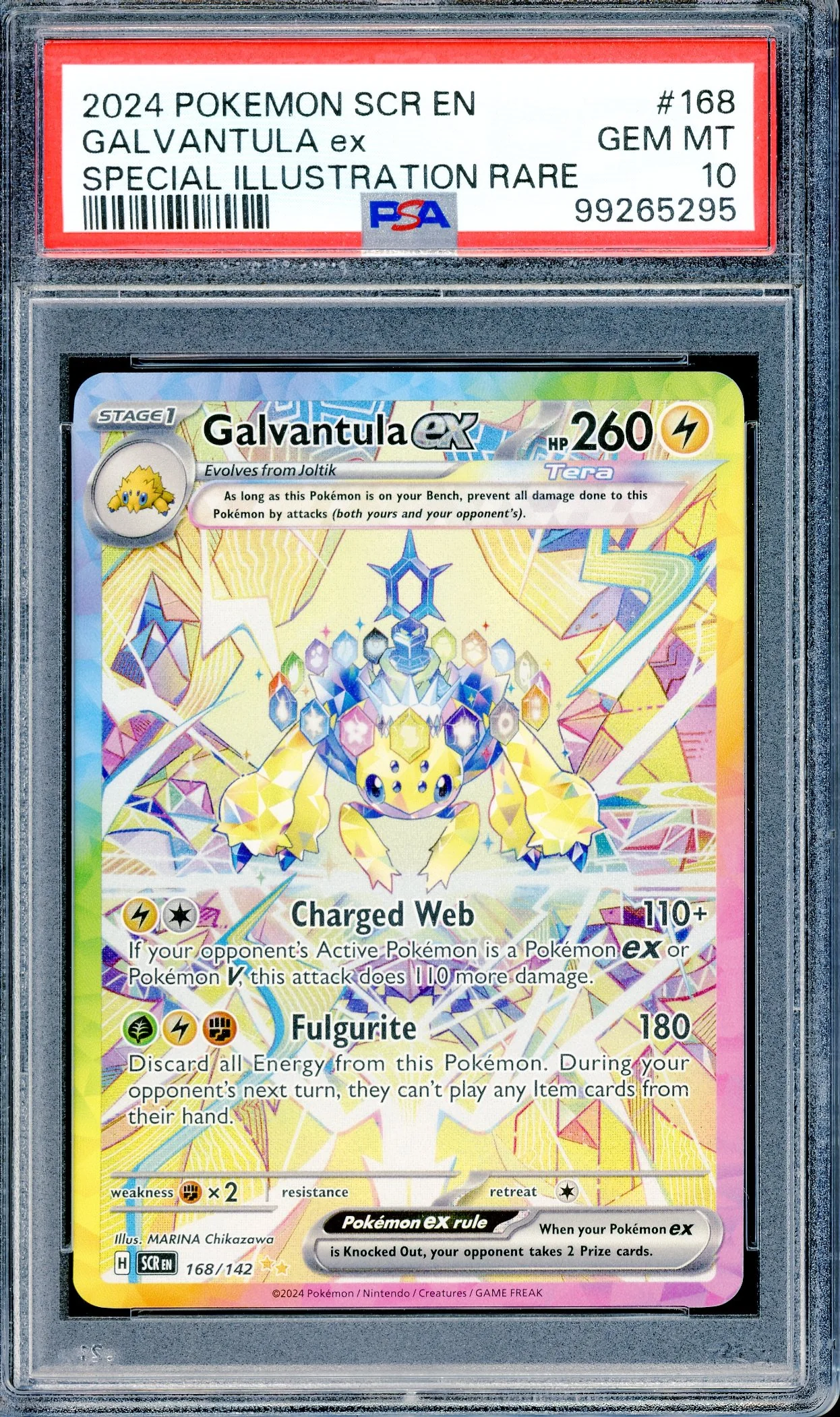 PSA 10 Galvantula ex (168/142) [Pokemon Stellar Crown]
