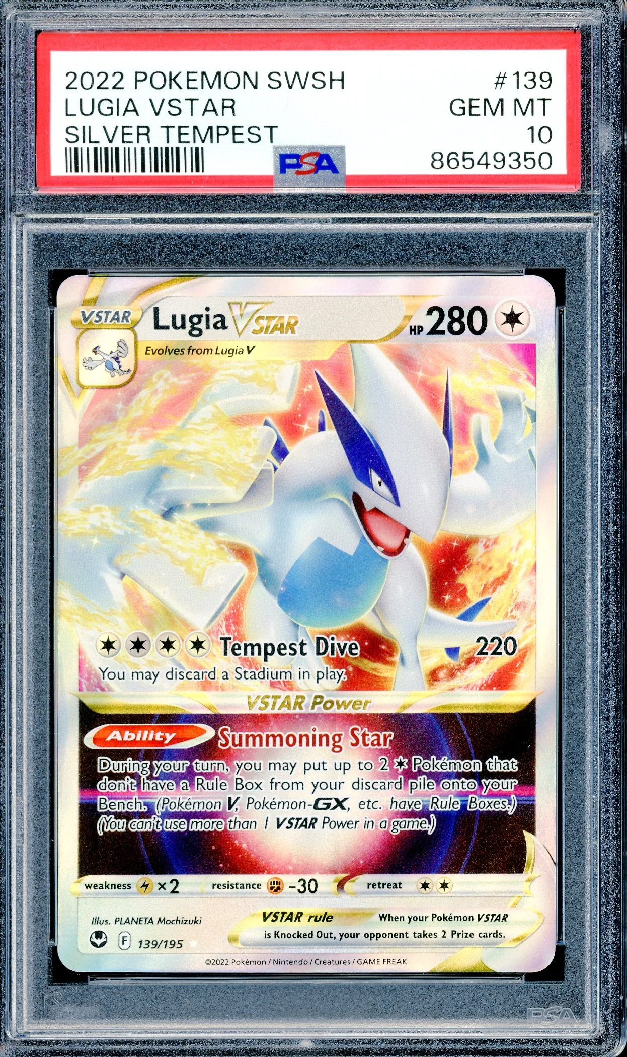 PSA 10 Lugia Vstar (139/195) [SWSH Silver Tempest]