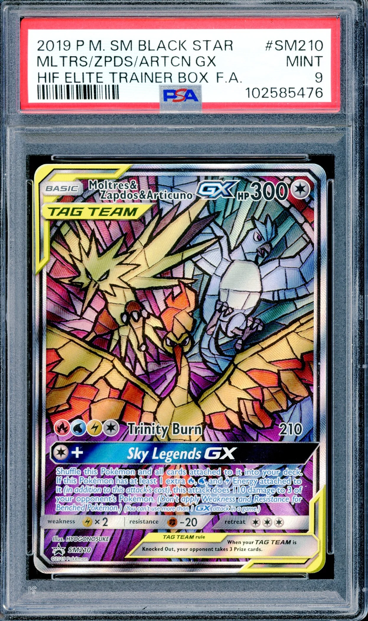PSA 10 Moltres & Zapdos & Articuno GX (SM210) [Pokemon Sun & Moon Black Star Promos]