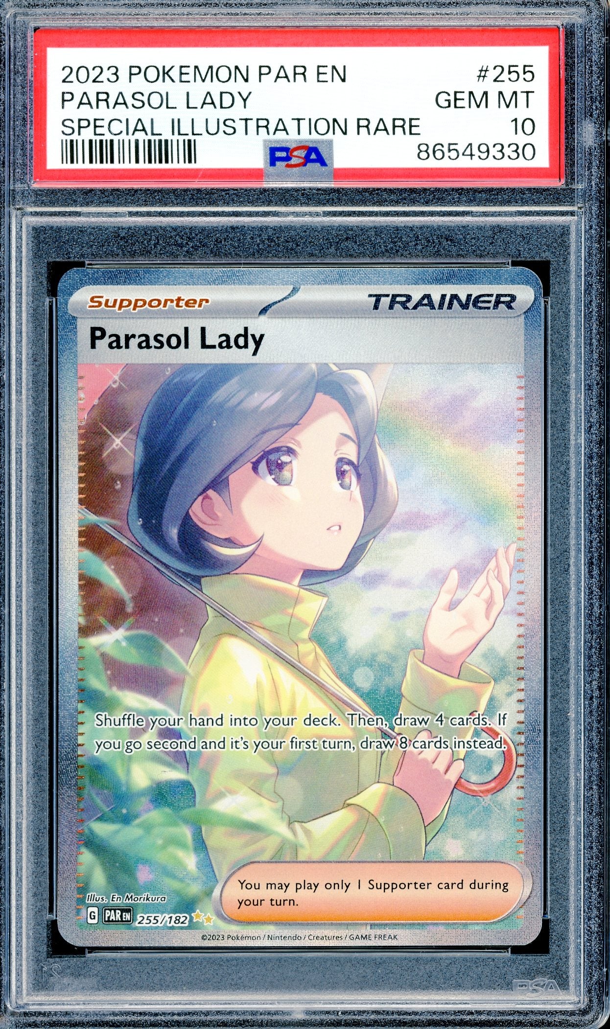 PSA 10 Parasol Lady - SIR (255/182) [S&V Paradox Rift]