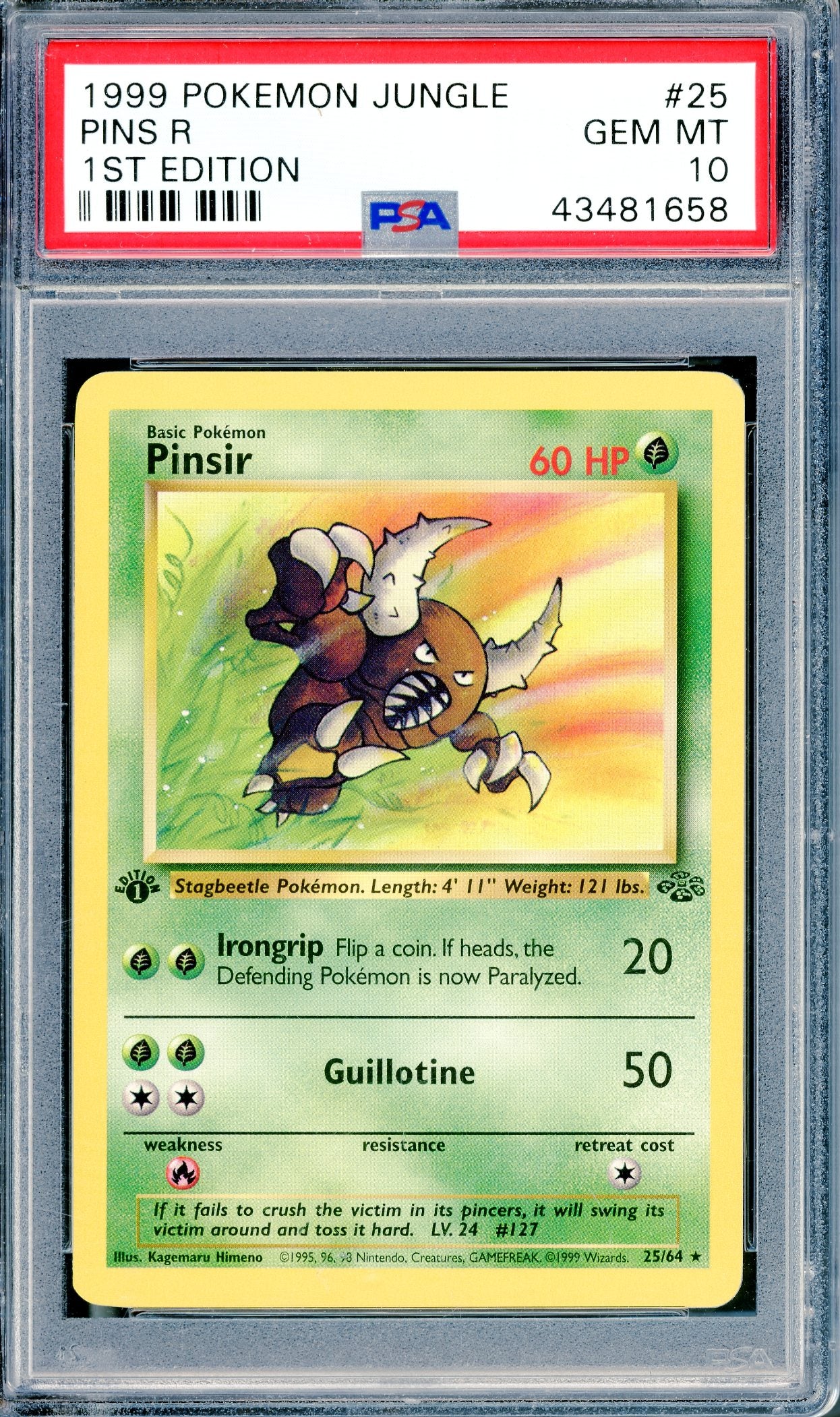 PSA 10 Pinsir (25/64) [Pokemon Jungle 1st Edition]