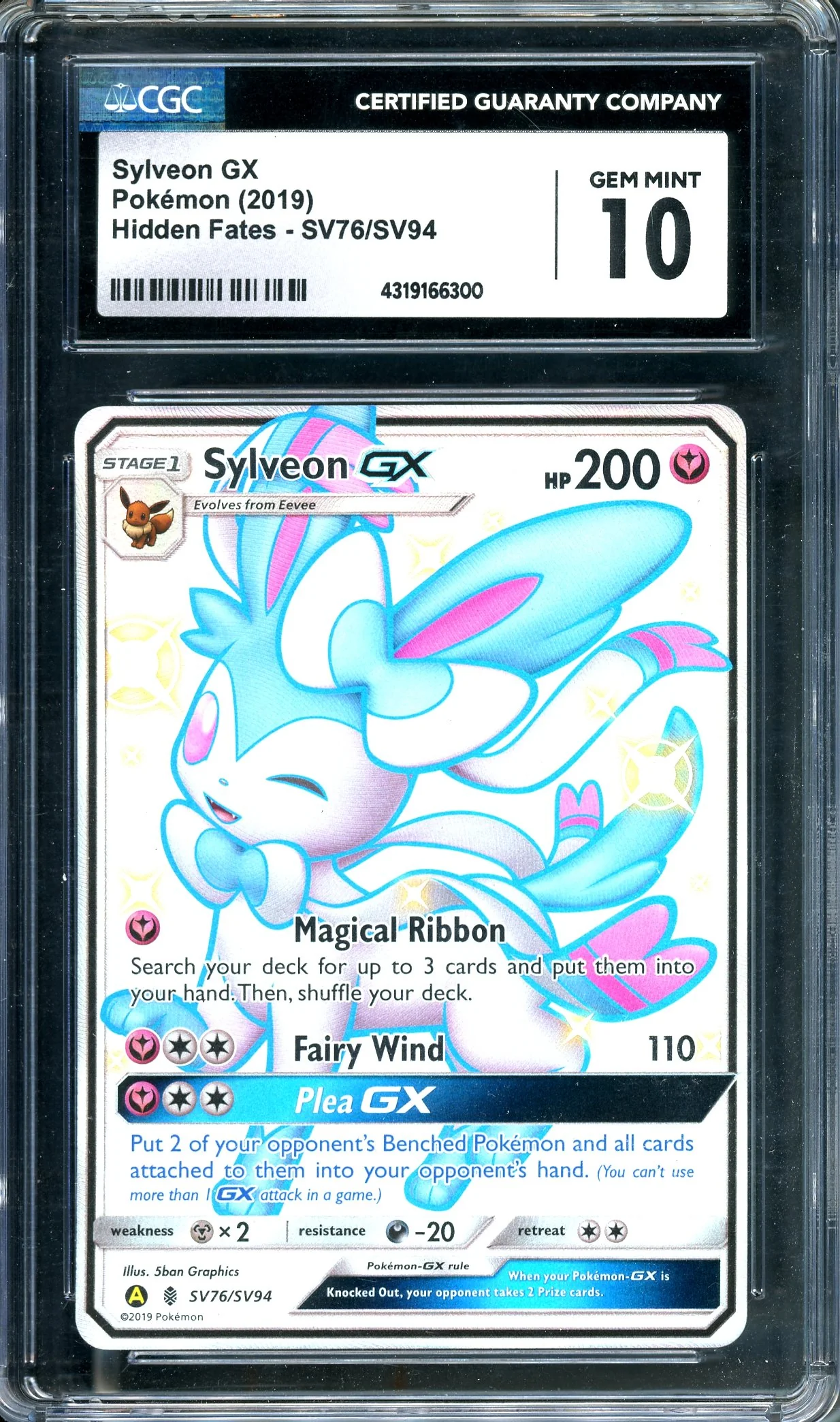 CGC 10 Sylveon GX (SV76/SV94) [Pokemon Sun & Moon Hidden Fates]
