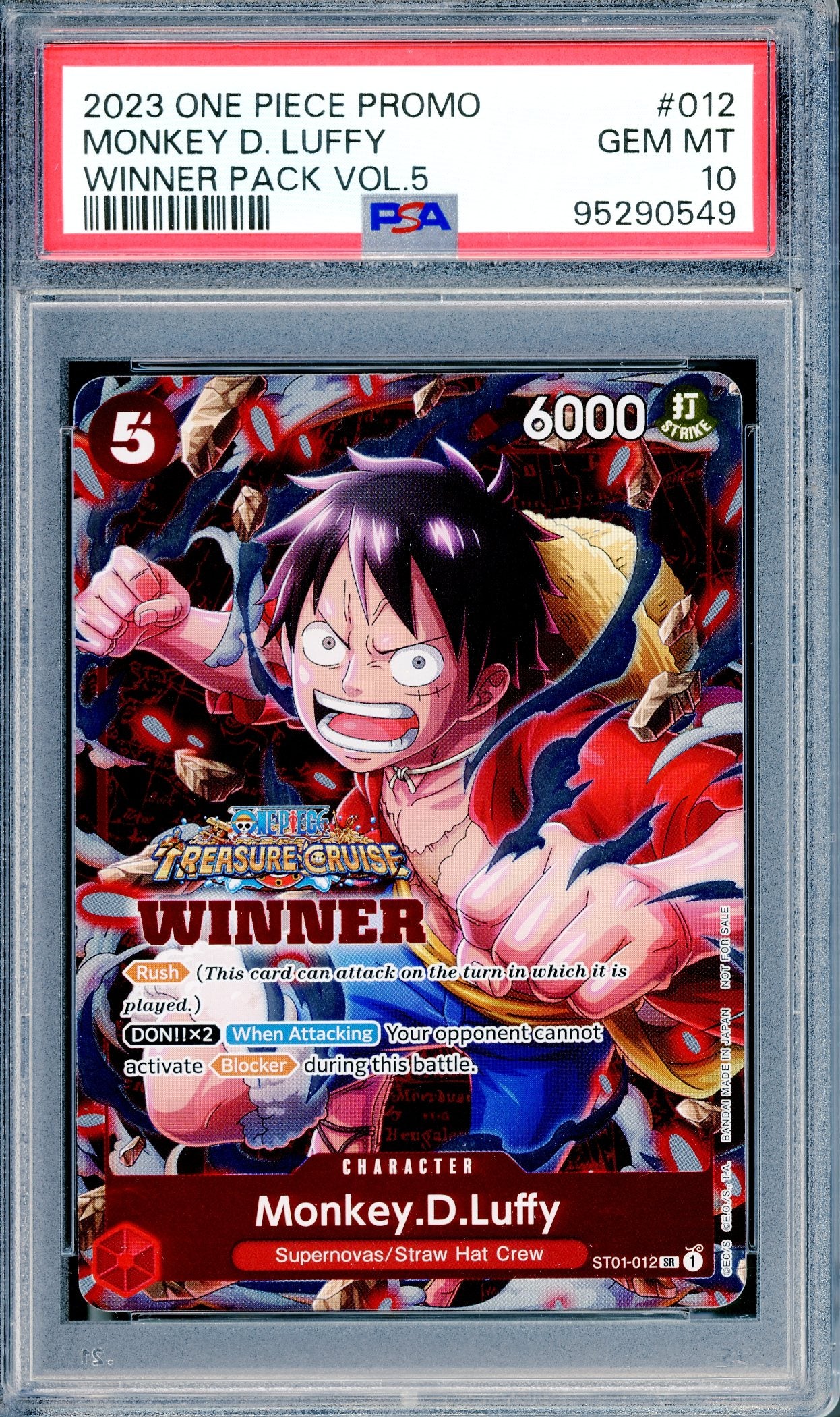 PSA 10 Monkey D. Luffy (ST01-012) [Winner Pack Vol. 5]