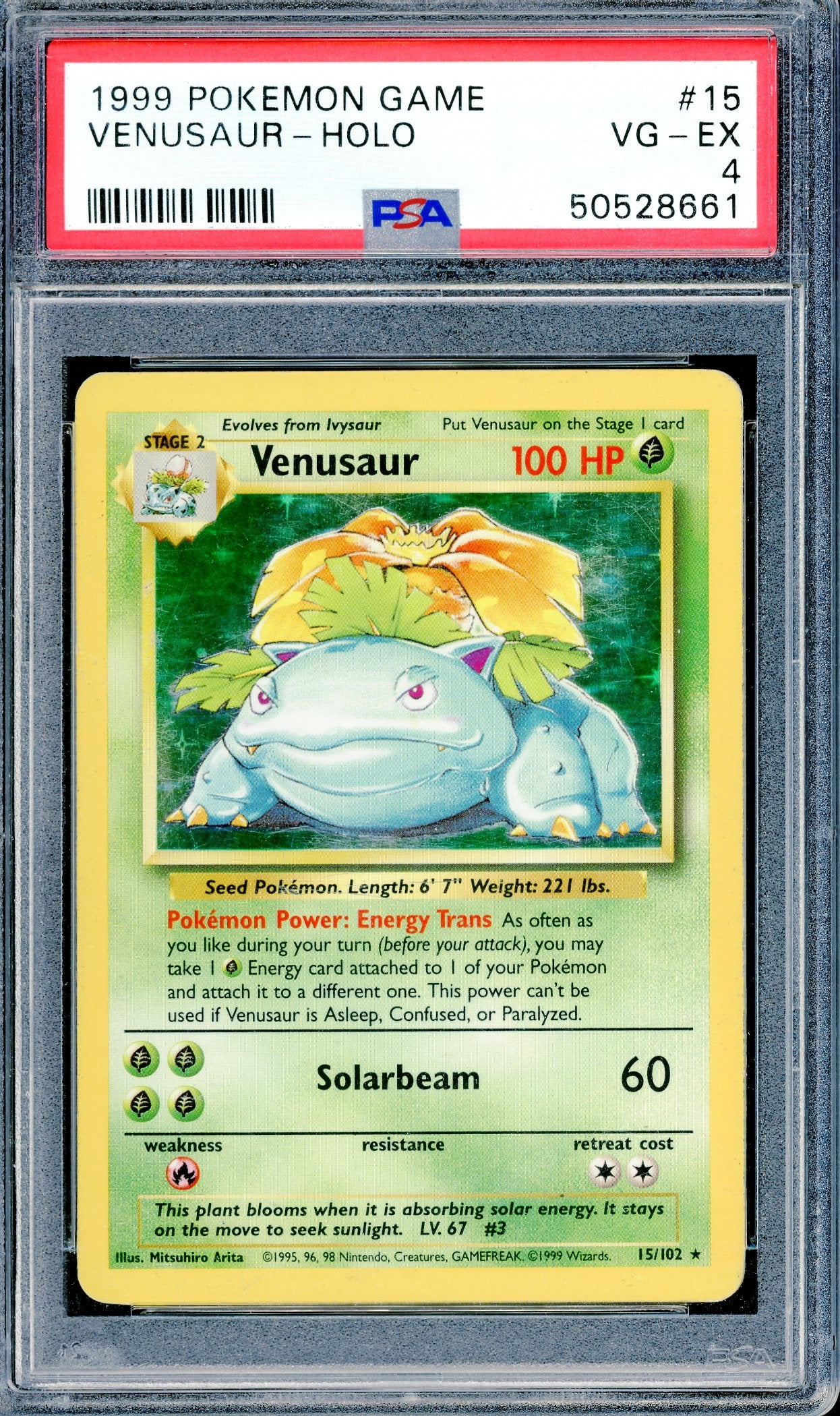 PSA 4 Venusaur - Holo (15/102) [Pokemon Base Set]