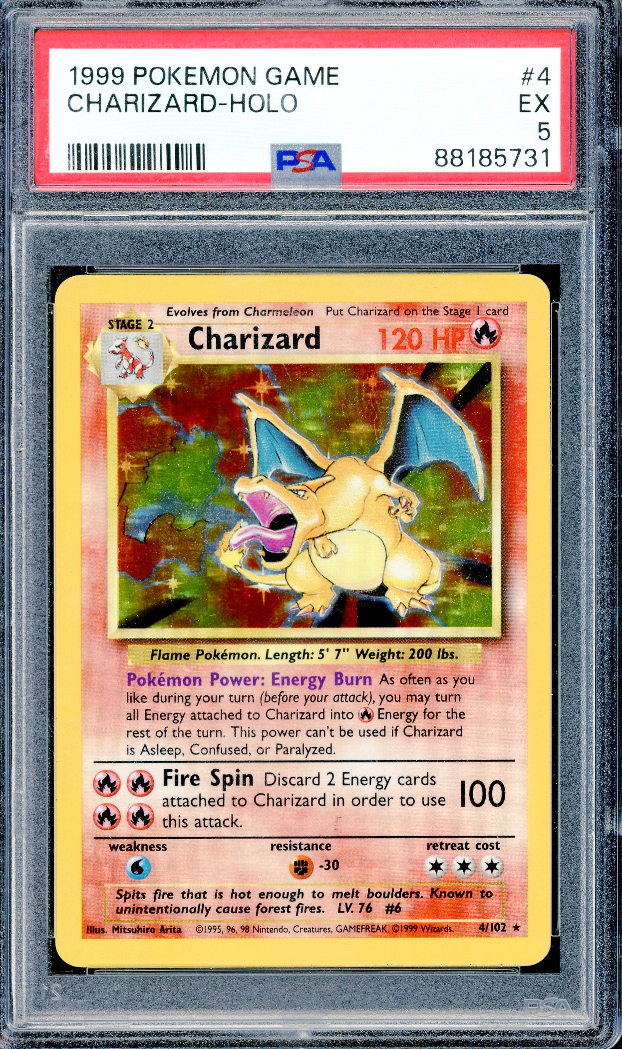 PSA 5 Charizard Holo (4/102) [Pokemon Base Set]