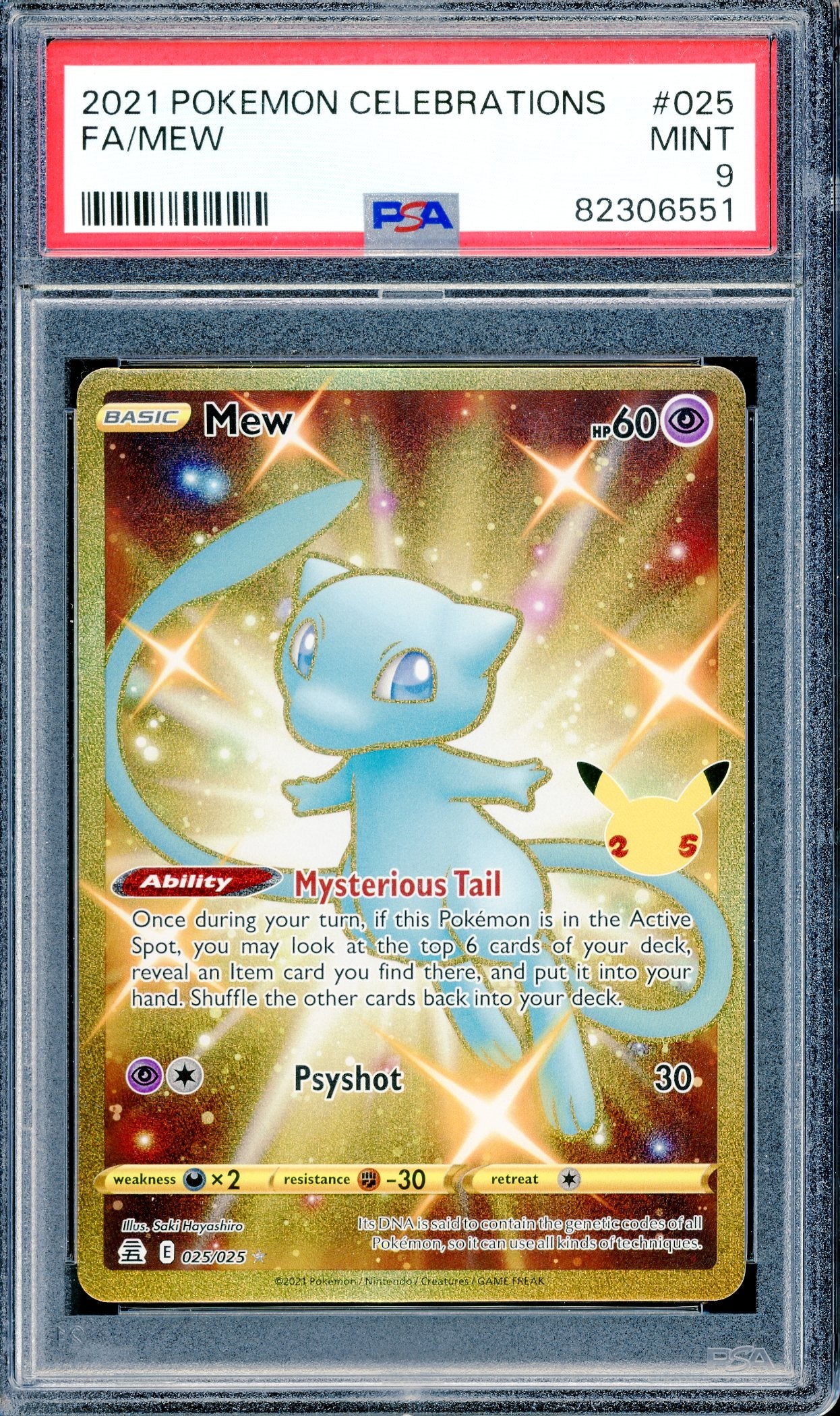 PSA 9 Mew (025/025) [Pokemon Celebrations]