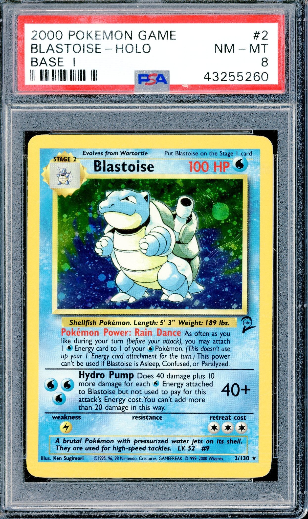 PSA 8 Blastoise (2/130) [Base Set 2]