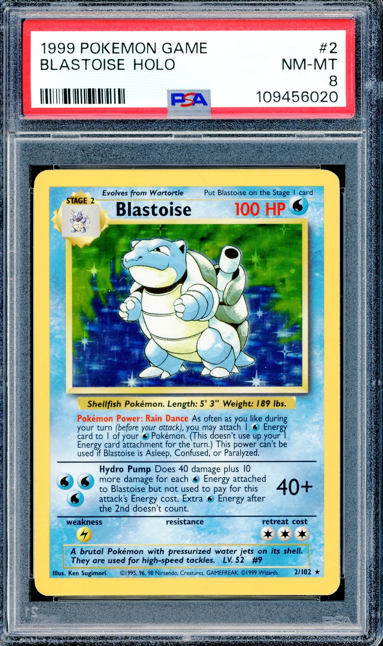 PSA 8 Blastoise Holo (2/2102) [Pokemon Base Set]