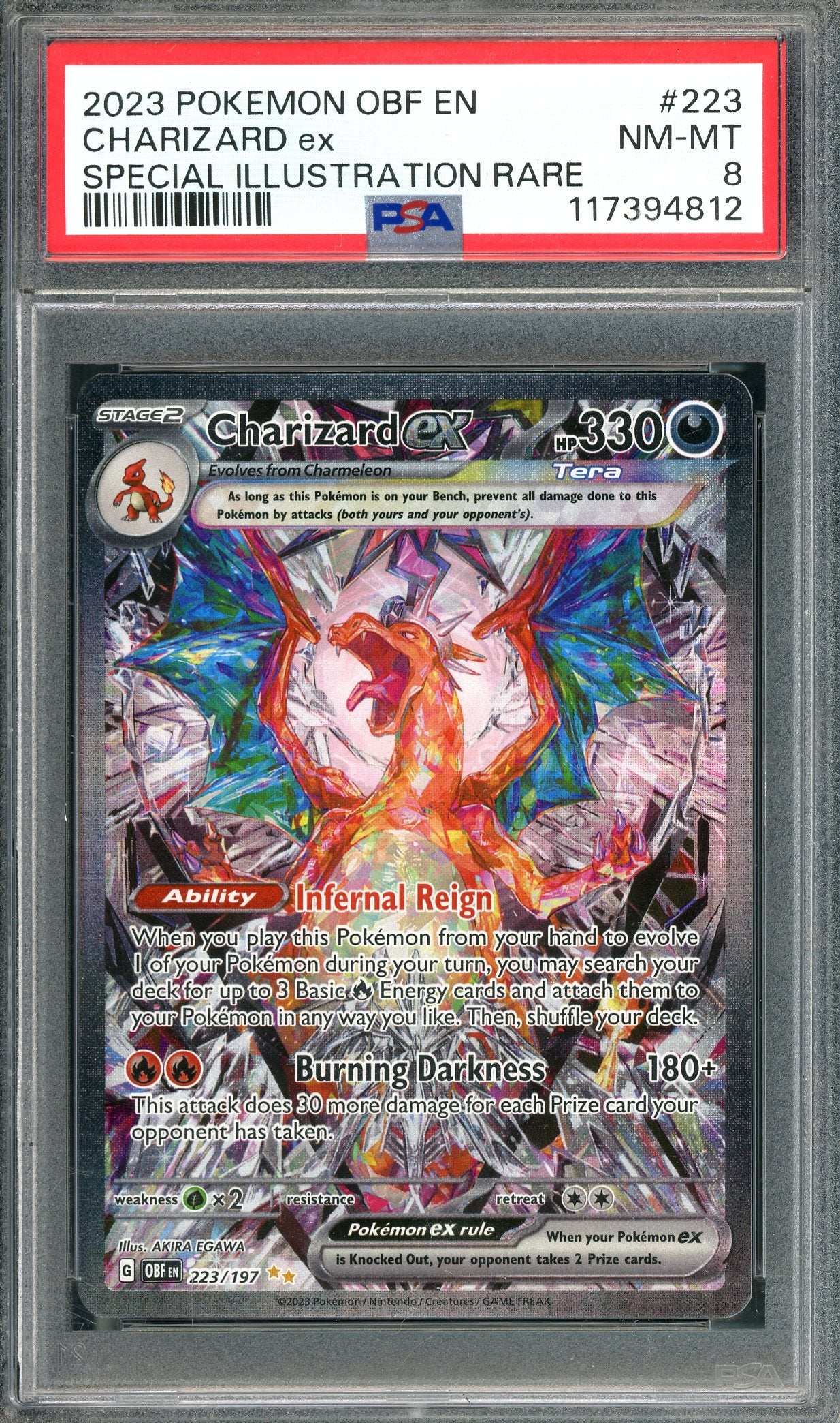 PSA 8 Charizard ex Special Illustration Rare (223/197) [Scarlet & Violet: Obsidian Flames]