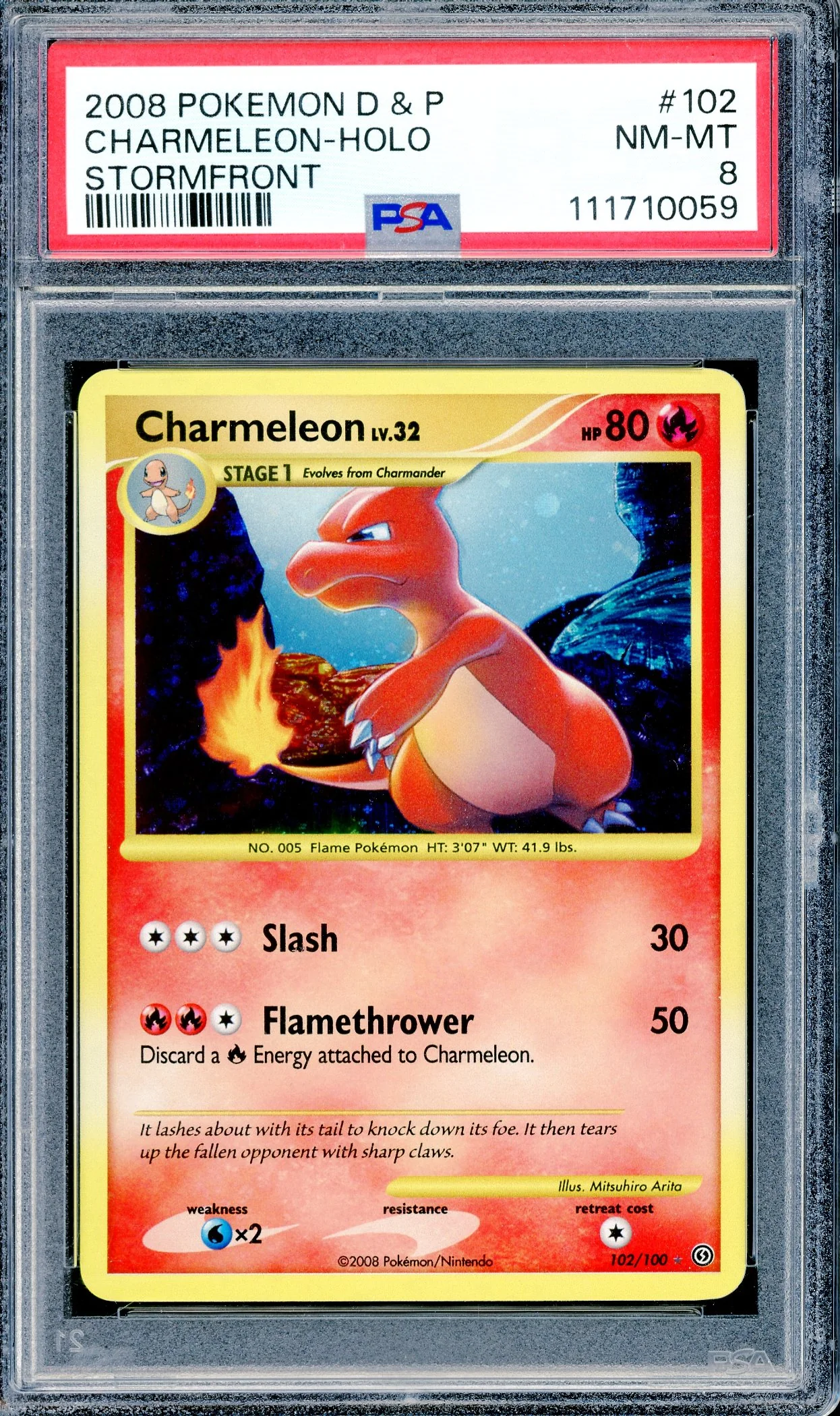 PSA 8 Charmeleon - Holo (102/100) [Pokemon Diamond & Pearl Stormfront]