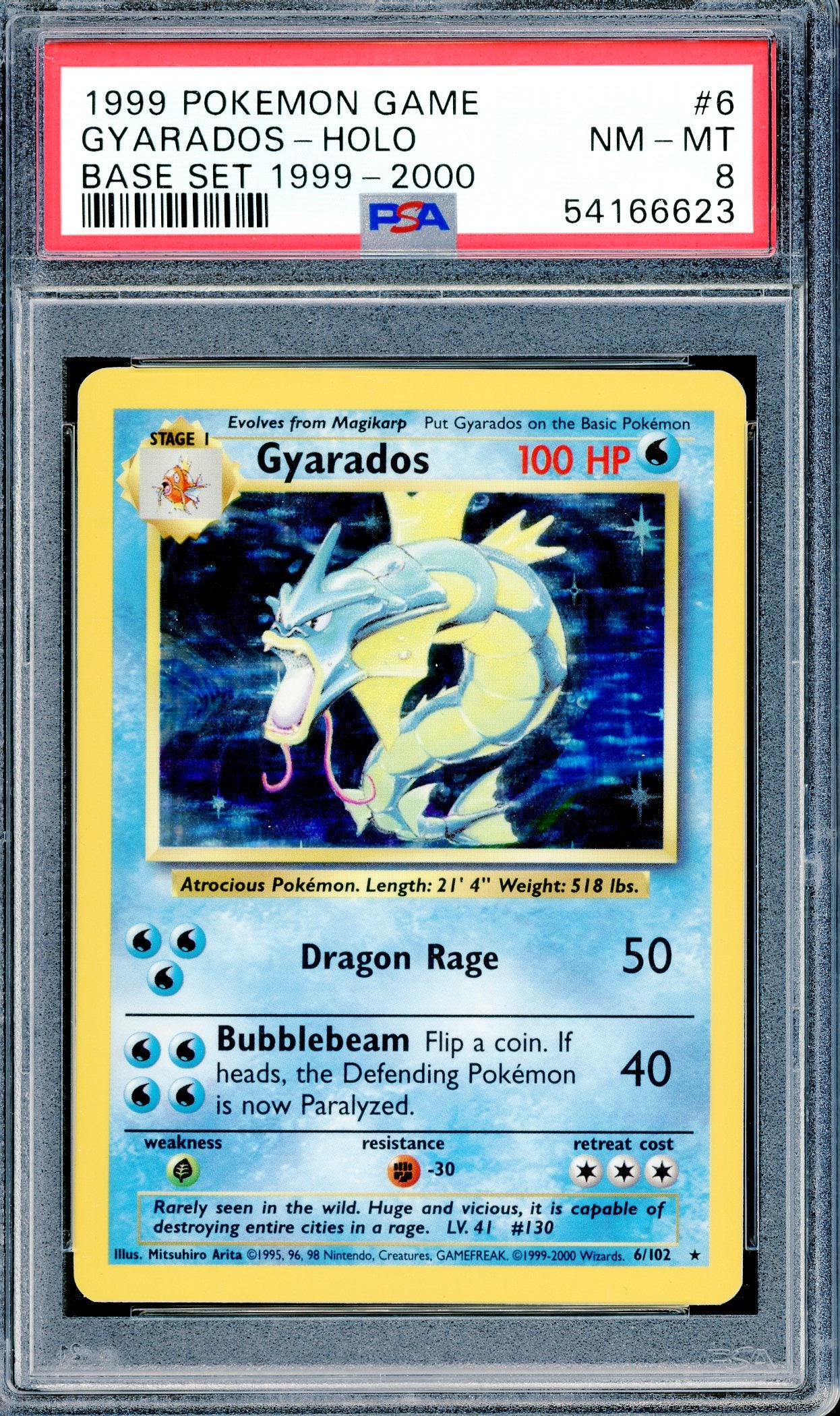 PSA 8 Gyarados Holofoil (6/102) [Pokemon Base Set Shadowless]