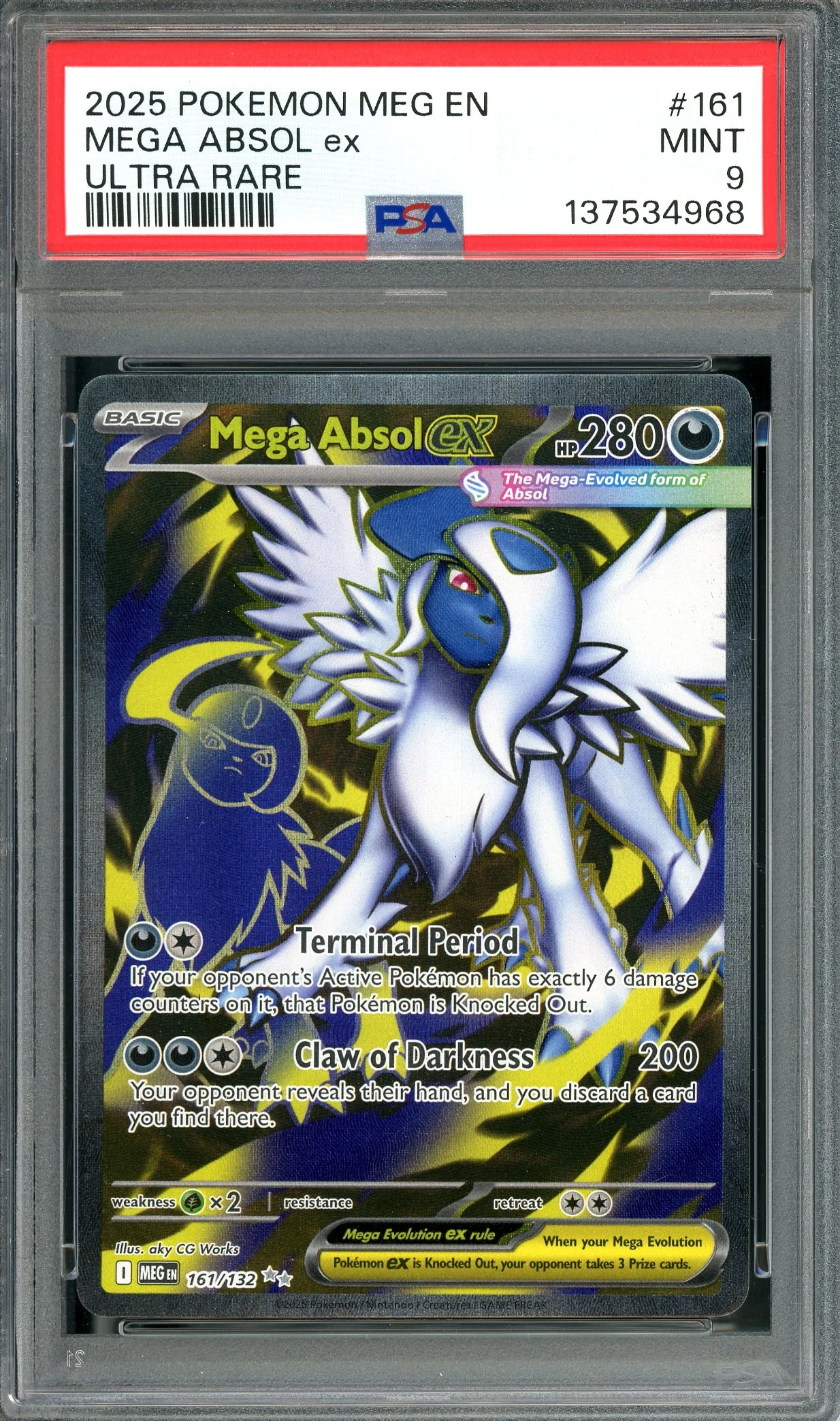 PSA 9 Mega Absol Ex (161/132) [Mega Evolution ME01]