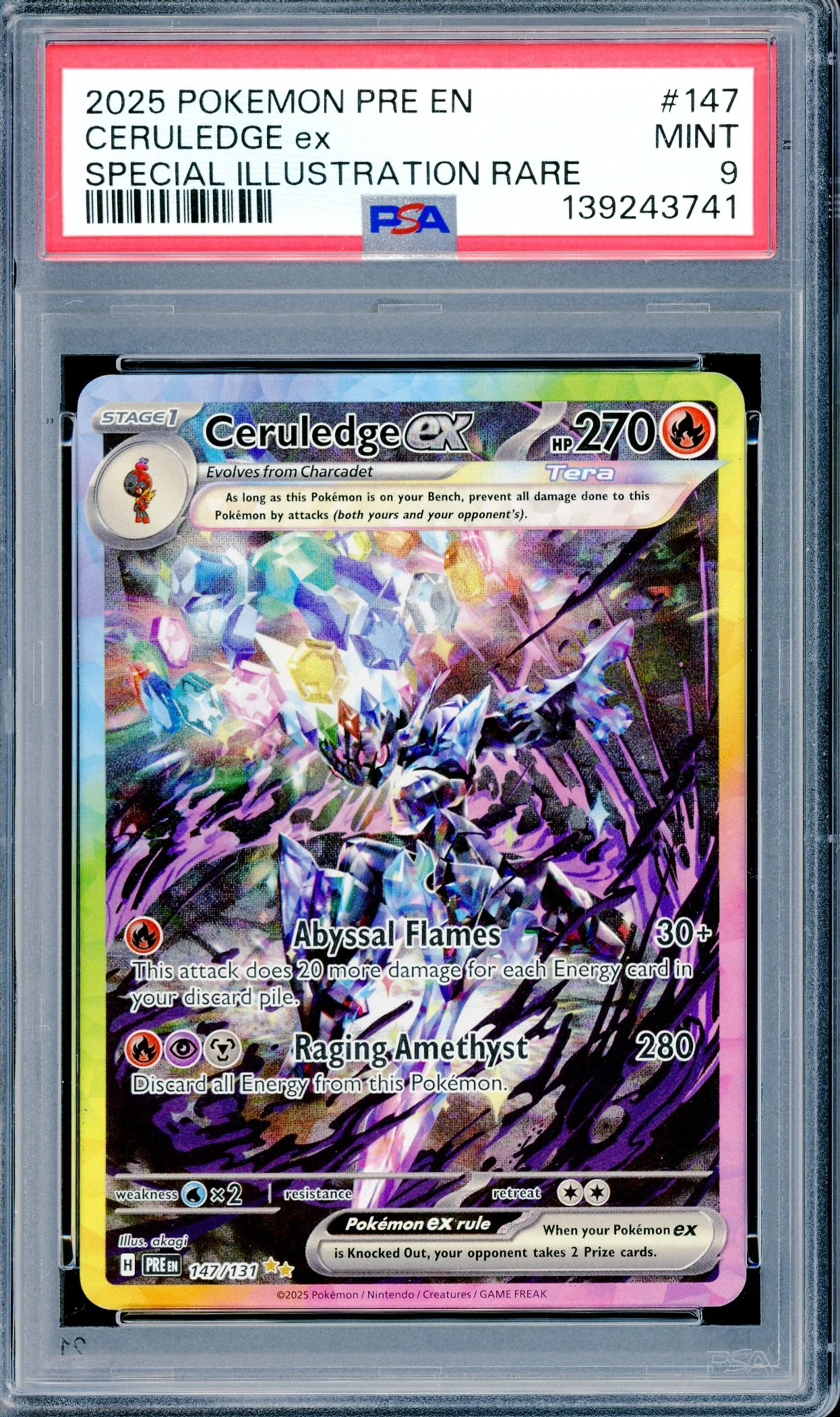 PSA 9 Ceruledge ex (147/131) [Pokemon Scarlet & Violet  Prismatic Evolution]