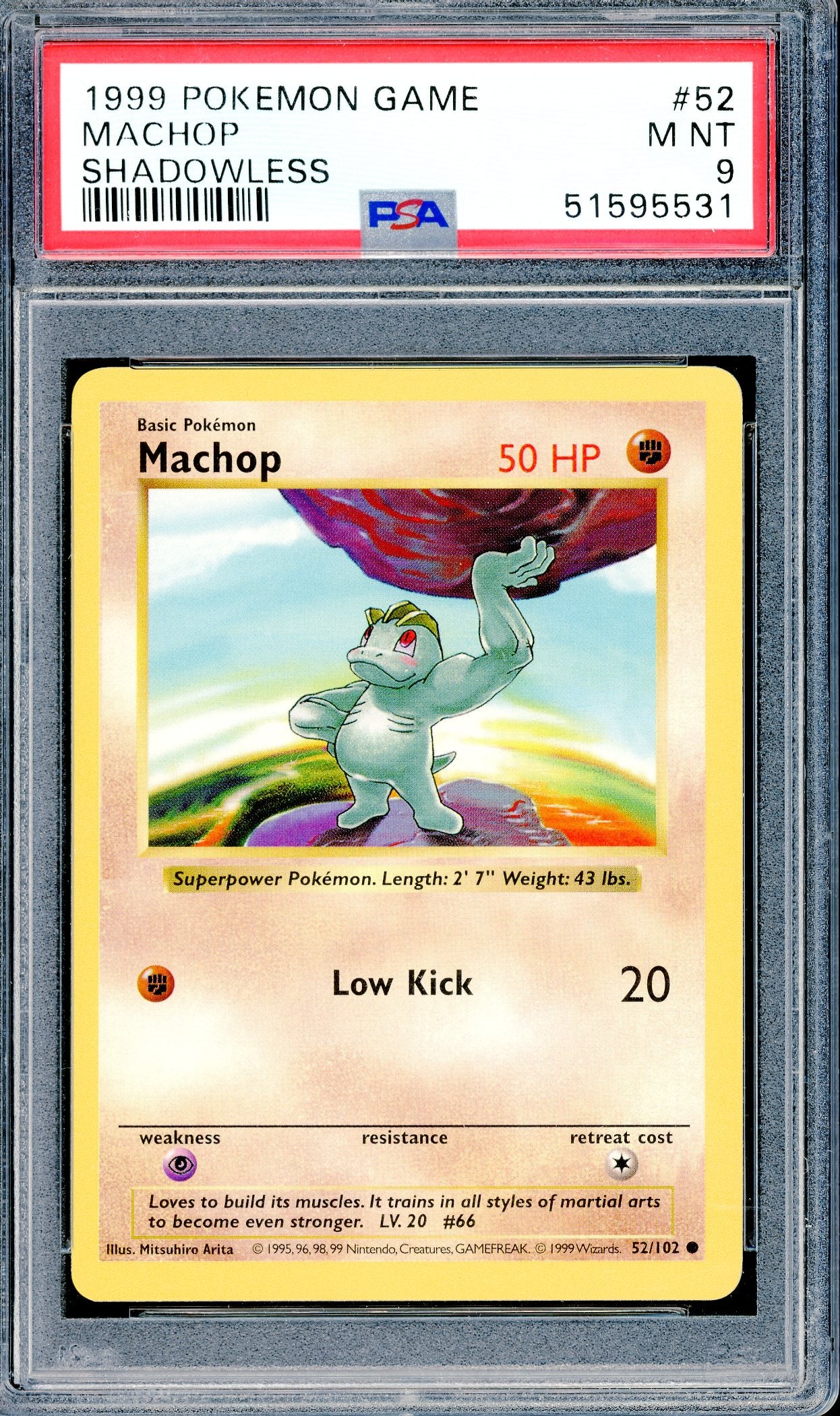 PSA 9 Machop (52/102) [Pokemon Base Set Shadowless]