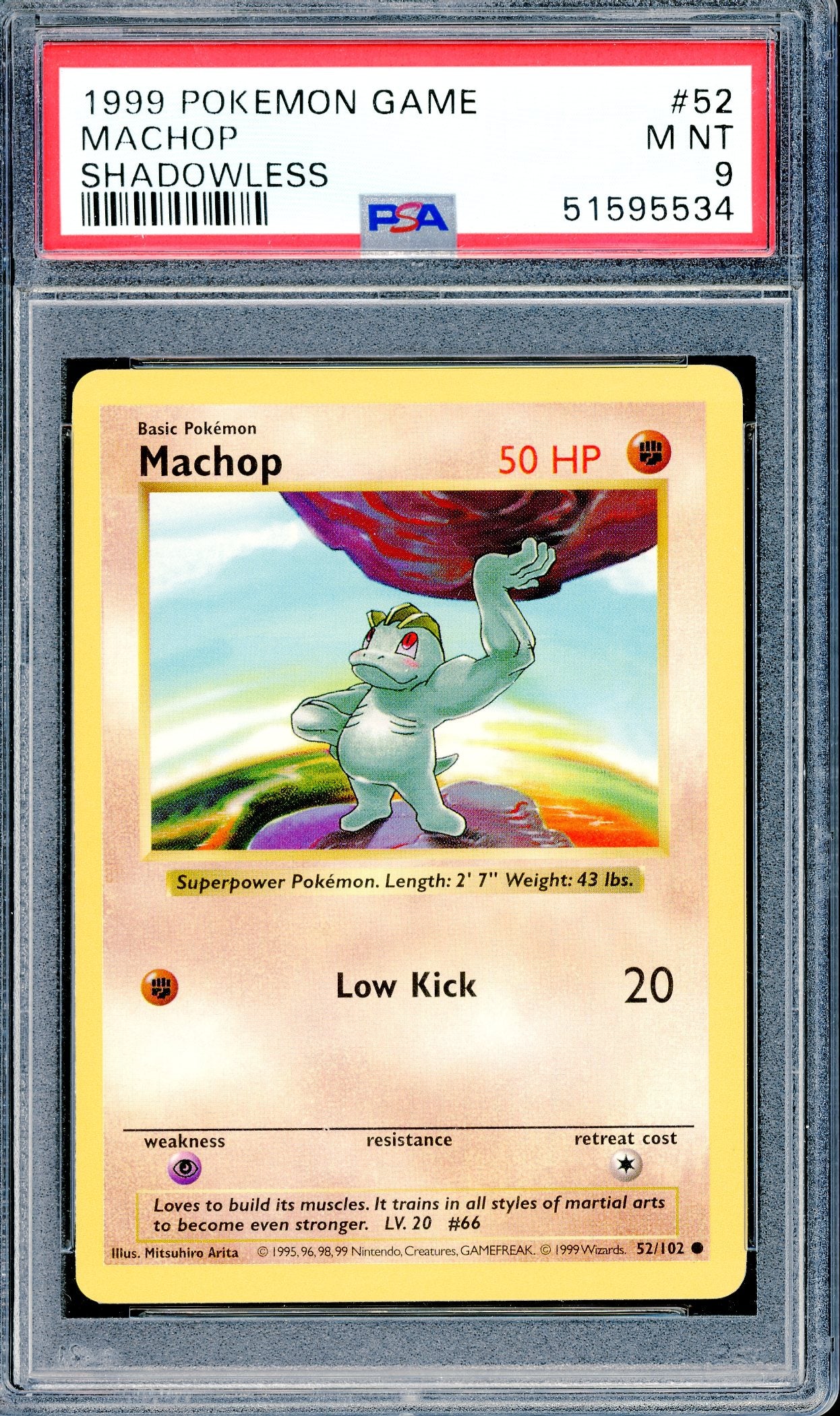 PSA 9 Machop (52/102) [Pokemon Base Set Shadowless]