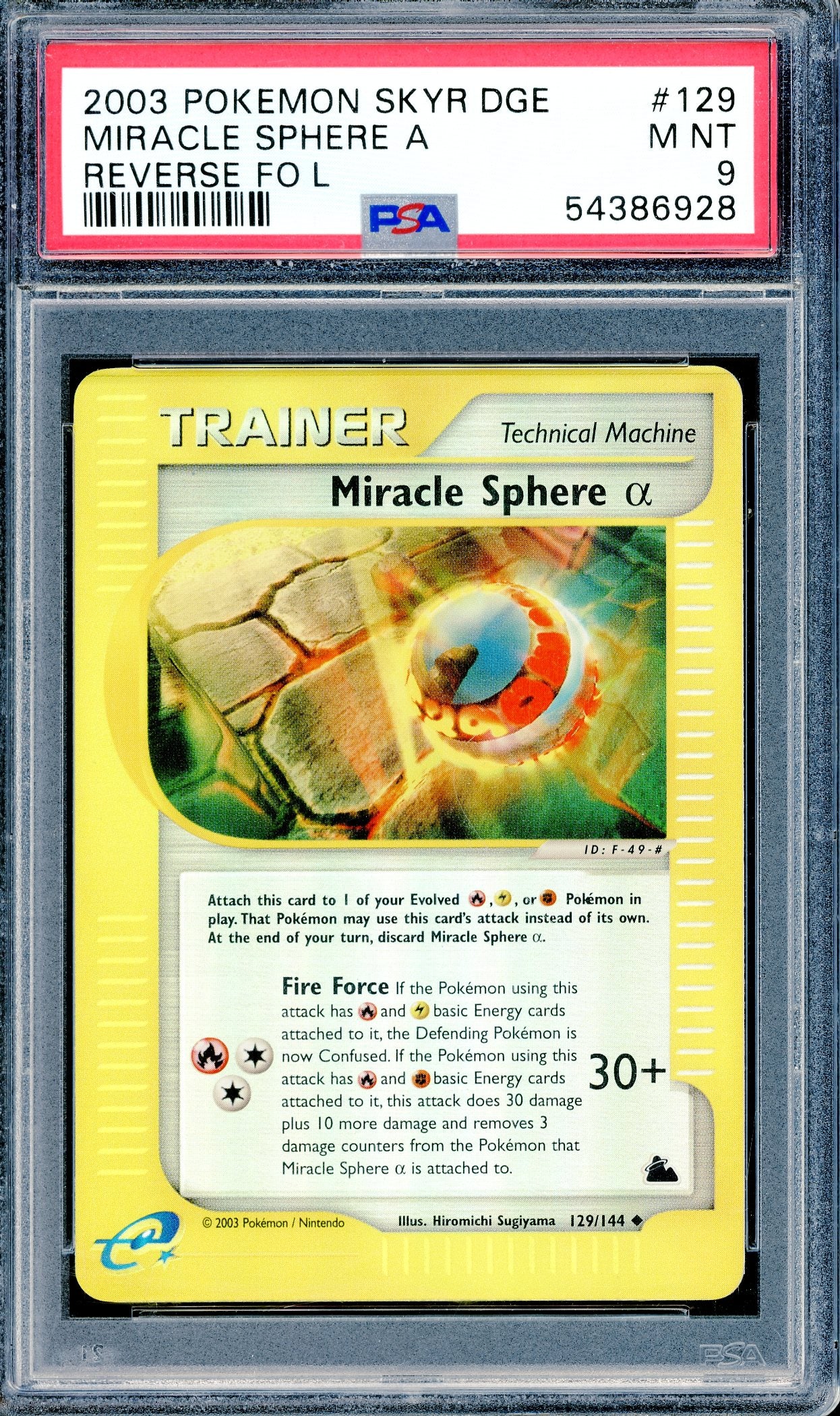 PSA 9 Miracle Sphere A (129/144) [Pokemon Skyridge]